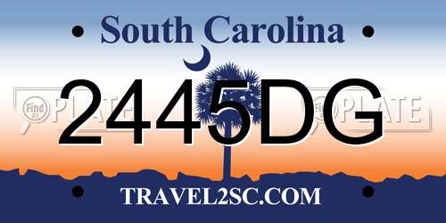 2445DG South Carolina License Plate
