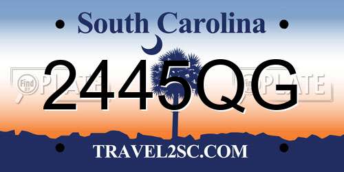 2445QG South Carolina License Plate