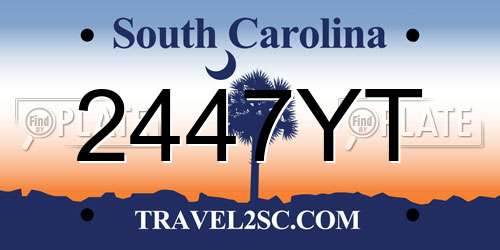 2447YT South Carolina License Plate