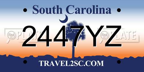 2447YZ South Carolina License Plate