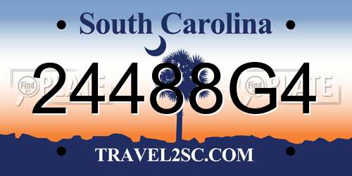 24488G4 South Carolina License Plate