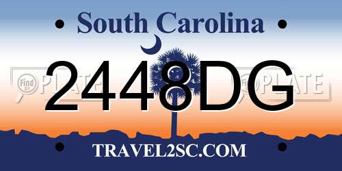 2448DG South Carolina License Plate