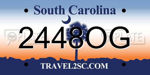 2448OG South Carolina License Plate