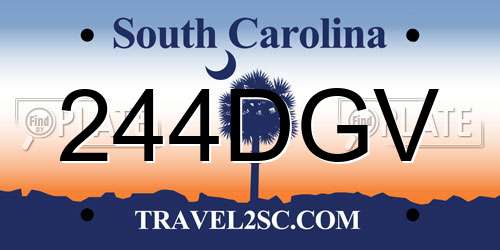 244DGV South Carolina License Plate