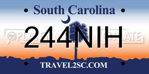 244NIH South Carolina License Plate