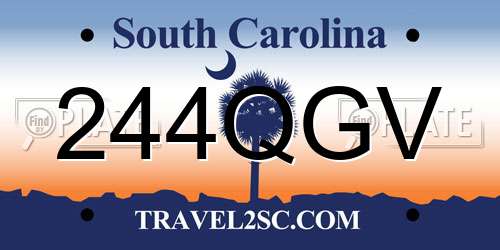 244QGV South Carolina License Plate