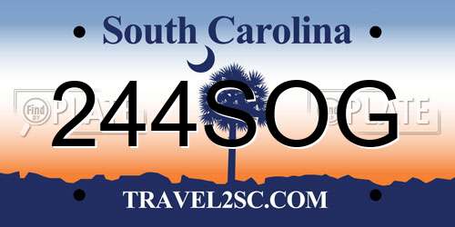 244SOG South Carolina License Plate