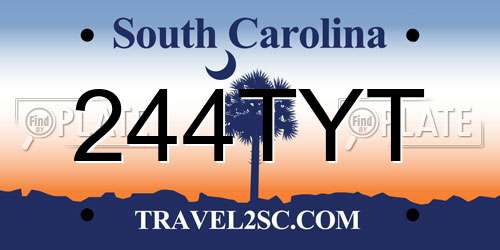 244TYT South Carolina License Plate