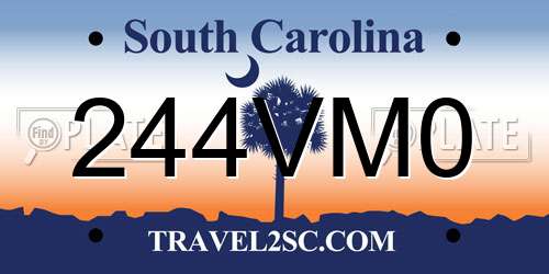 244VM0 South Carolina License Plate