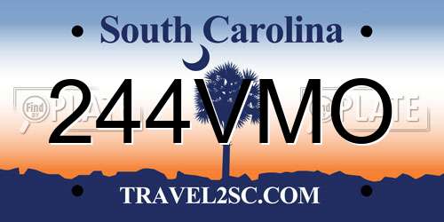 244VMO South Carolina License Plate