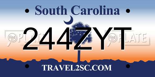 244ZYT South Carolina License Plate