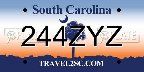 244ZYZ South Carolina License Plate
