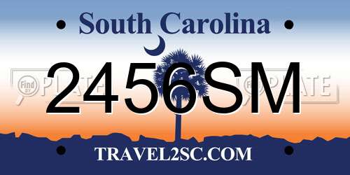 2456SM South Carolina License Plate