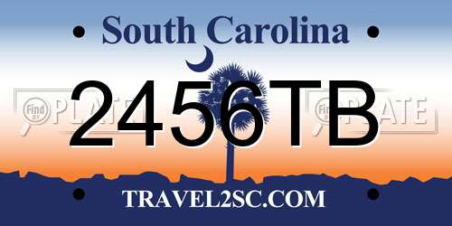2456TB South Carolina License Plate