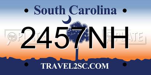 2457NH South Carolina License Plate