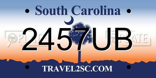 2457UB South Carolina License Plate