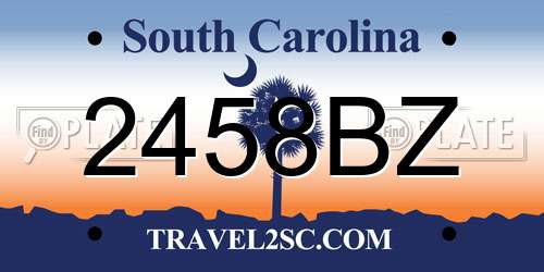 2458BZ South Carolina License Plate