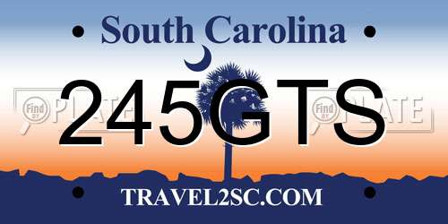 245GTS South Carolina License Plate