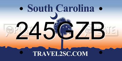 245GZB South Carolina License Plate