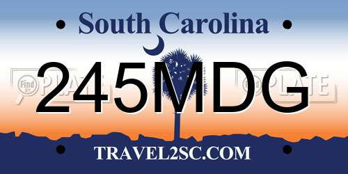 245MDG South Carolina License Plate