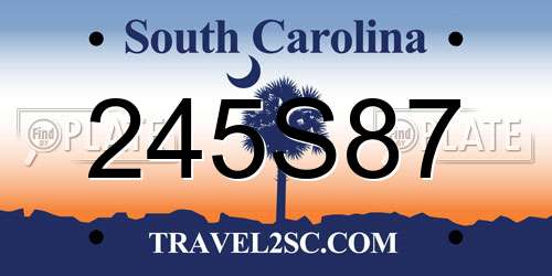 245S87 South Carolina License Plate
