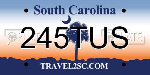 245TUS South Carolina License Plate
