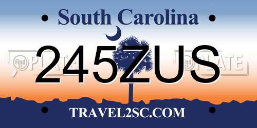 245ZUS South Carolina License Plate