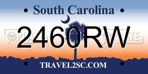 2460RW South Carolina License Plate