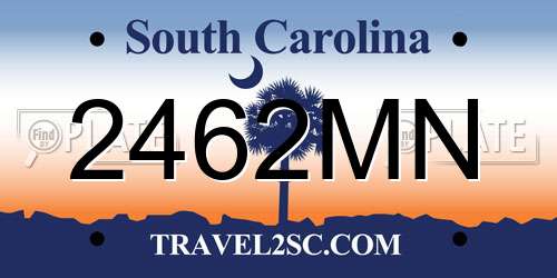 2462MN South Carolina License Plate