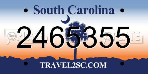 2465355 South Carolina License Plate