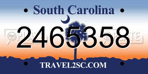 2465358 South Carolina License Plate
