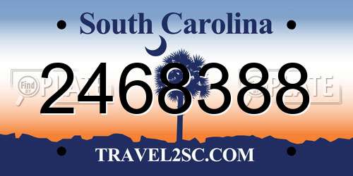 2468388 South Carolina License Plate