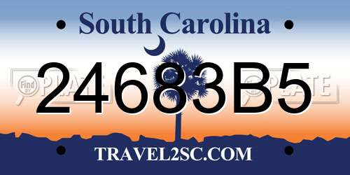 24683B5 South Carolina License Plate
