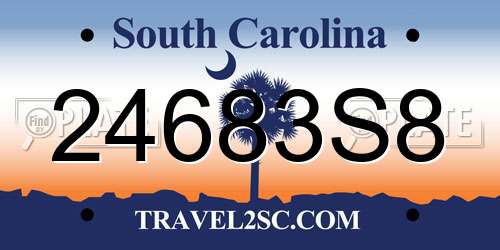 24683S8 South Carolina License Plate