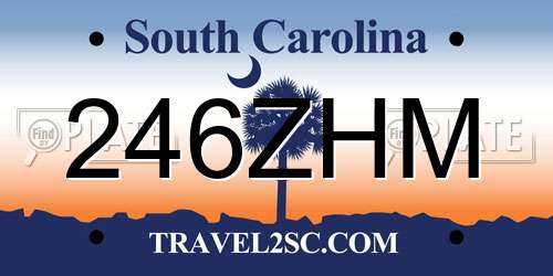 246ZHM South Carolina License Plate