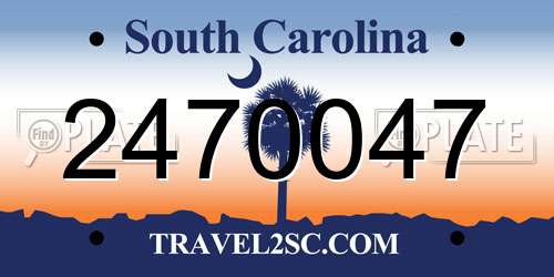 2470047 South Carolina License Plate