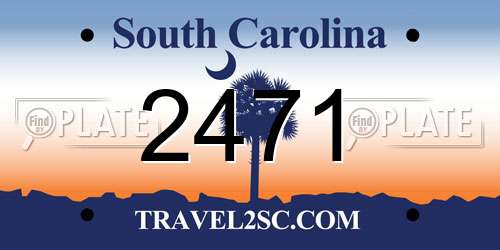 2471 South Carolina License Plate