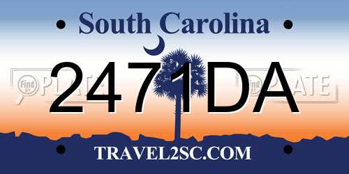 2471DA South Carolina License Plate
