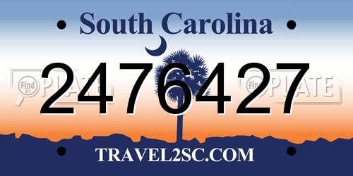 2476427 South Carolina License Plate