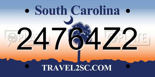 24764Z2 South Carolina License Plate