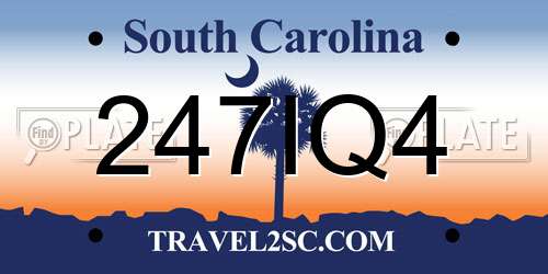 247IQ4 South Carolina License Plate