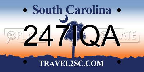 247IQA South Carolina License Plate