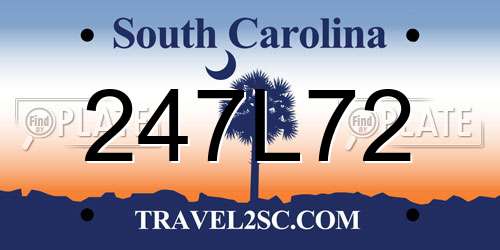 247L72 South Carolina License Plate