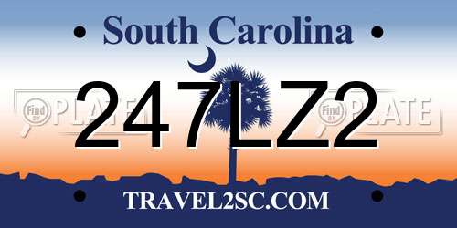 247LZ2 South Carolina License Plate