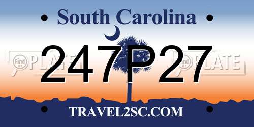 247P27 South Carolina License Plate