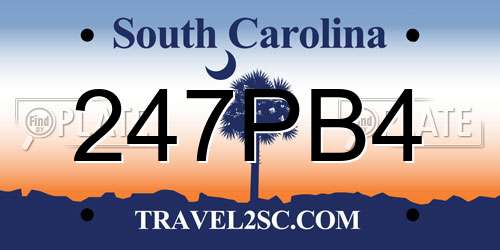 247PB4 South Carolina License Plate