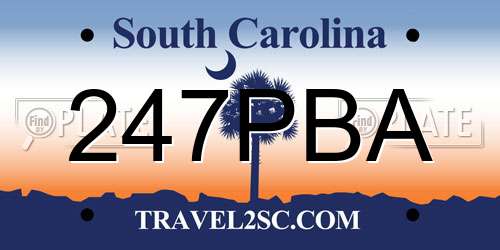 247PBA South Carolina License Plate