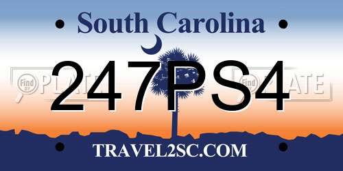 247PS4 South Carolina License Plate