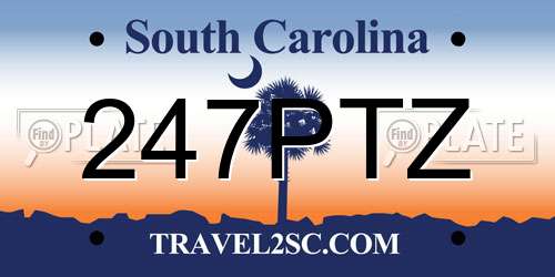 247PTZ South Carolina License Plate