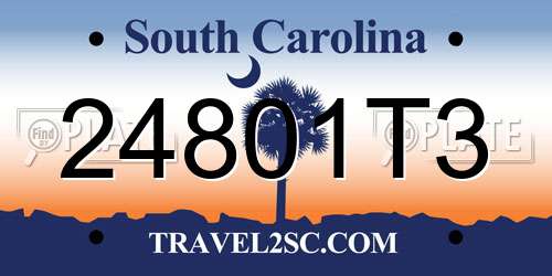24801T3 South Carolina License Plate